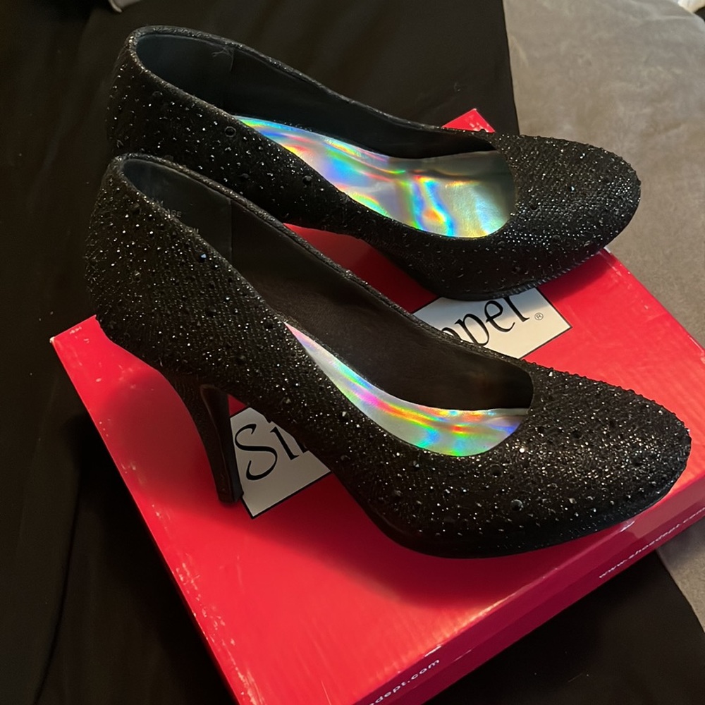 Black Rhinestone Heels - Picture 2 of 3